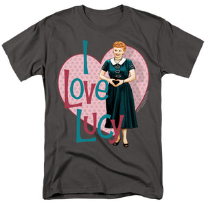 AN OFFCIALLY LICENSED I LOVE LUCY HEART YOU MEN'S REGULAR FIT T-SHIRT CHARCOAL