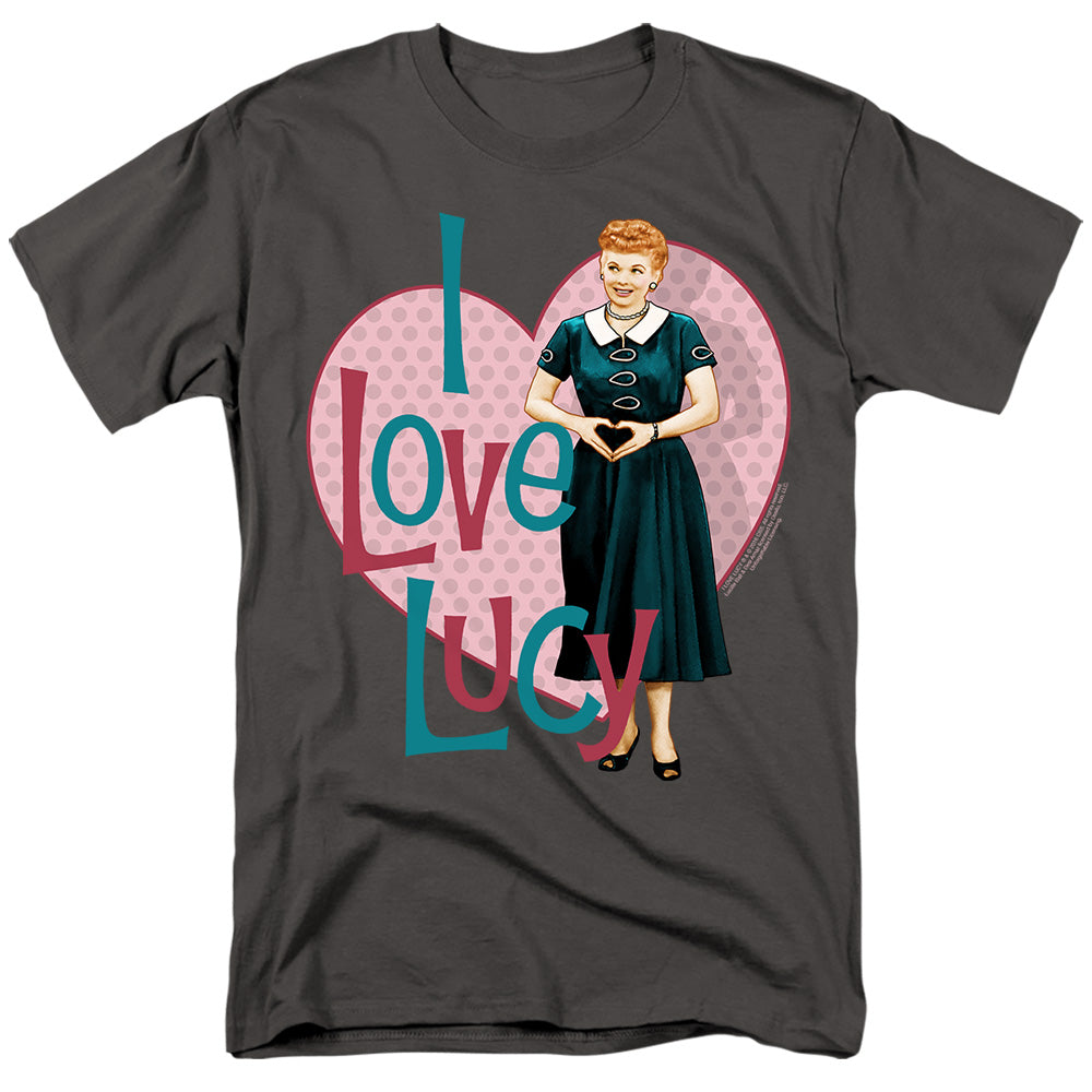 AN OFFCIALLY LICENSED I LOVE LUCY HEART YOU MEN'S REGULAR FIT T-SHIRT CHARCOAL