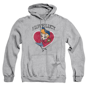 AN OFFCIALLY LICENSED I LOVE LUCY BASEBALL DIVA ADULT UNISEX PULLOVER HOODIE ATHLETIC HEATHER