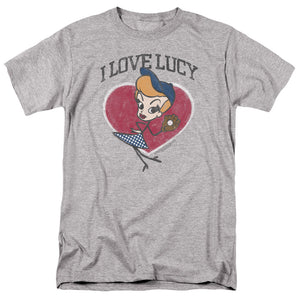 AN OFFCIALLY LICENSED I LOVE LUCY BASEBALL DIVA MEN'S REGULAR FIT T-SHIRT ATHLETIC HEATHER