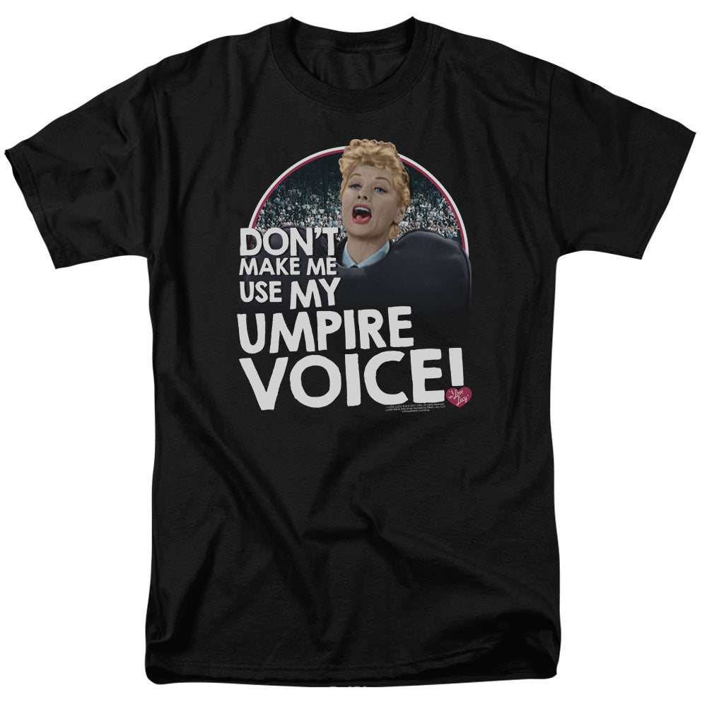 AN OFFCIALLY LICENSED I LOVE LUCY UMPIRE MEN'S REGULAR FIT T-SHIRT BLACK