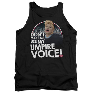 AN OFFCIALLY LICENSED I LOVE LUCY UMPIRE ADULT UNISEX TANK TOP BLACK