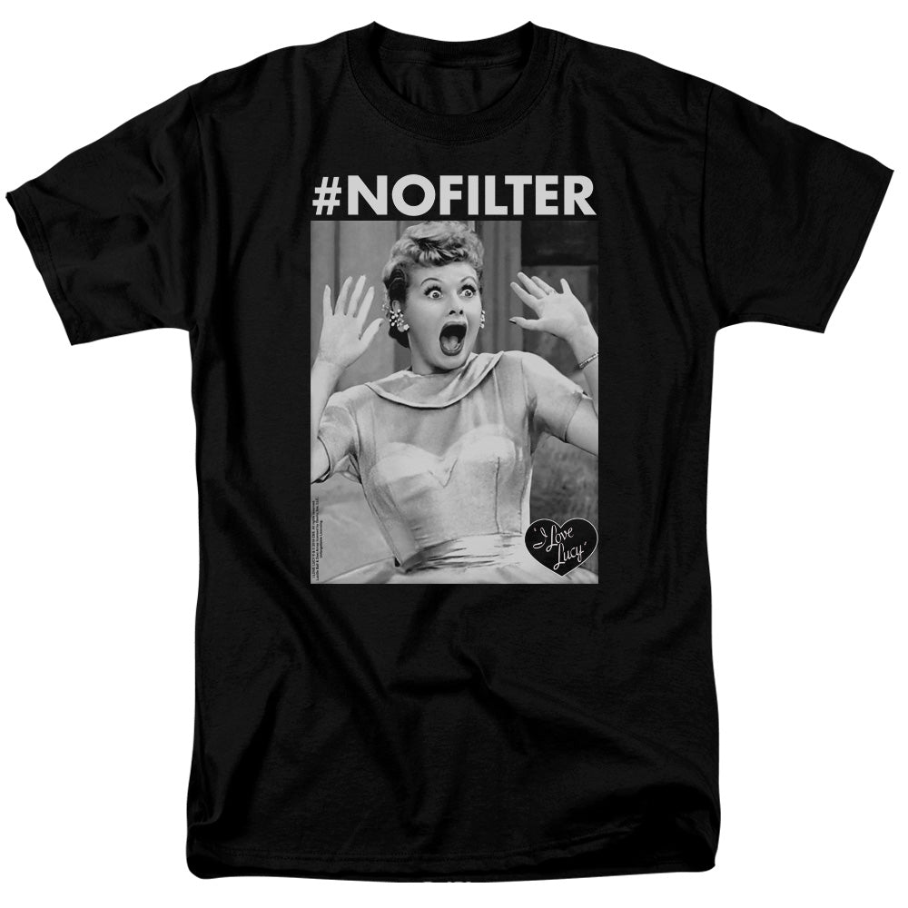 AN OFFCIALLY LICENSED I LOVE LUCY NO FILTER MEN'S REGULAR FIT T-SHIRT BLACK