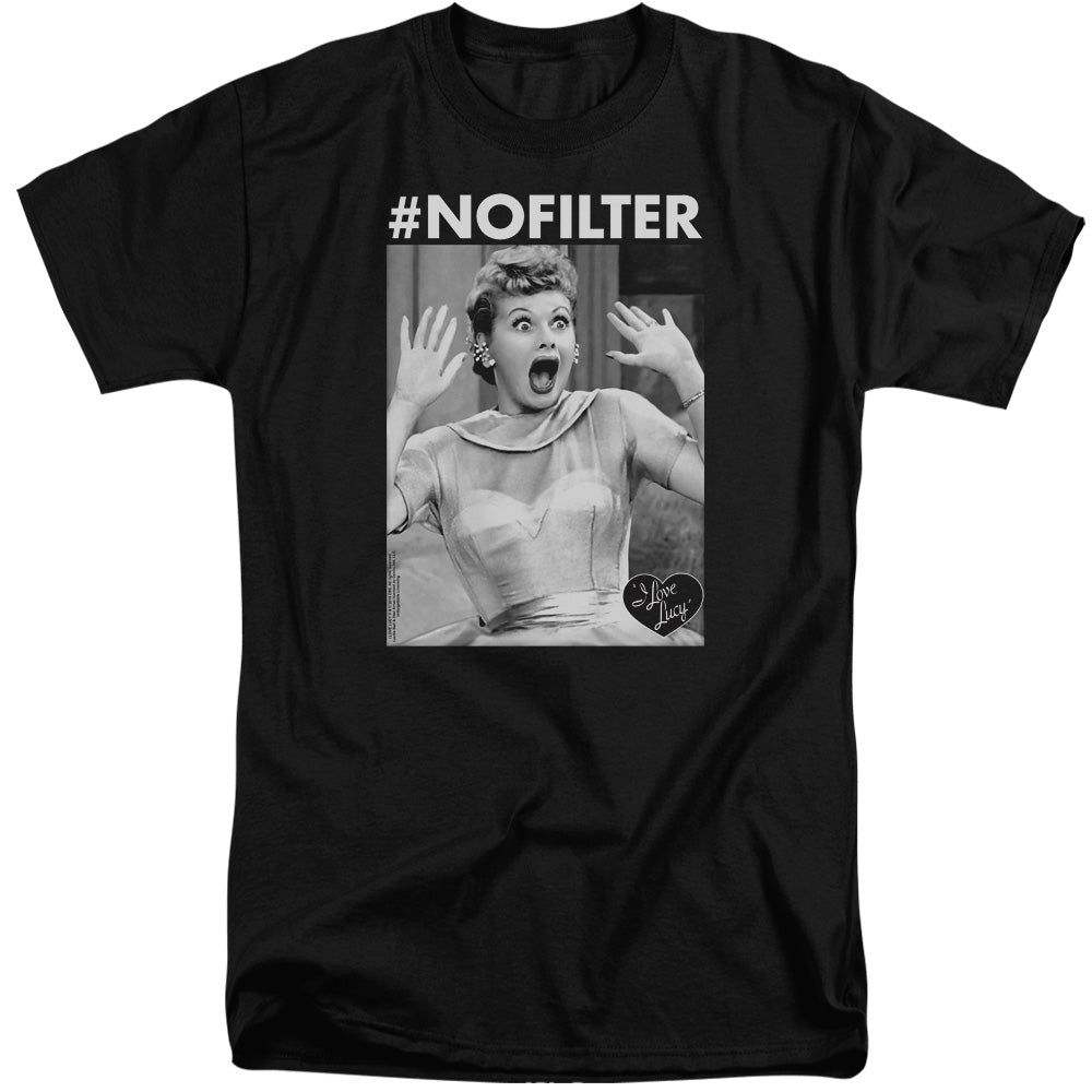 AN OFFCIALLY LICENSED I LOVE LUCY NO FILTER MEN'S TALL FIT T-SHIRT BLACK
