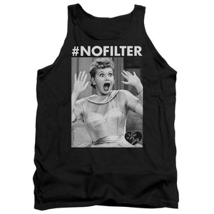 AN OFFCIALLY LICENSED I LOVE LUCY NO FILTER ADULT UNISEX TANK TOP BLACK