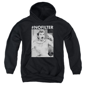 AN OFFCIALLY LICENSED I LOVE LUCY NO FILTER YOUTH HOODIE BLACK