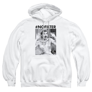 AN OFFCIALLY LICENSED I LOVE LUCY NO FILTER ADULT UNISEX PULLOVER HOODIE WHITE