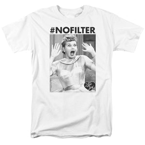 AN OFFCIALLY LICENSED I LOVE LUCY NO FILTER MEN'S REGULAR FIT T-SHIRT WHITE
