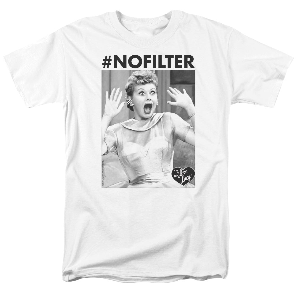 AN OFFCIALLY LICENSED I LOVE LUCY NO FILTER MEN'S REGULAR FIT T-SHIRT WHITE