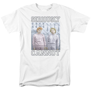 AN OFFCIALLY LICENSED I LOVE LUCY SERIOUSLY CANNOT MEN'S REGULAR FIT T-SHIRT WHITE
