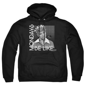 AN OFFCIALLY LICENSED I LOVE LUCY MONDAYS BE LIKE ADULT UNISEX PULLOVER HOODIE BLACK
