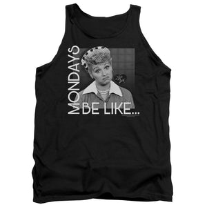 AN OFFCIALLY LICENSED I LOVE LUCY MONDAYS BE LIKE ADULT UNISEX TANK TOP BLACK