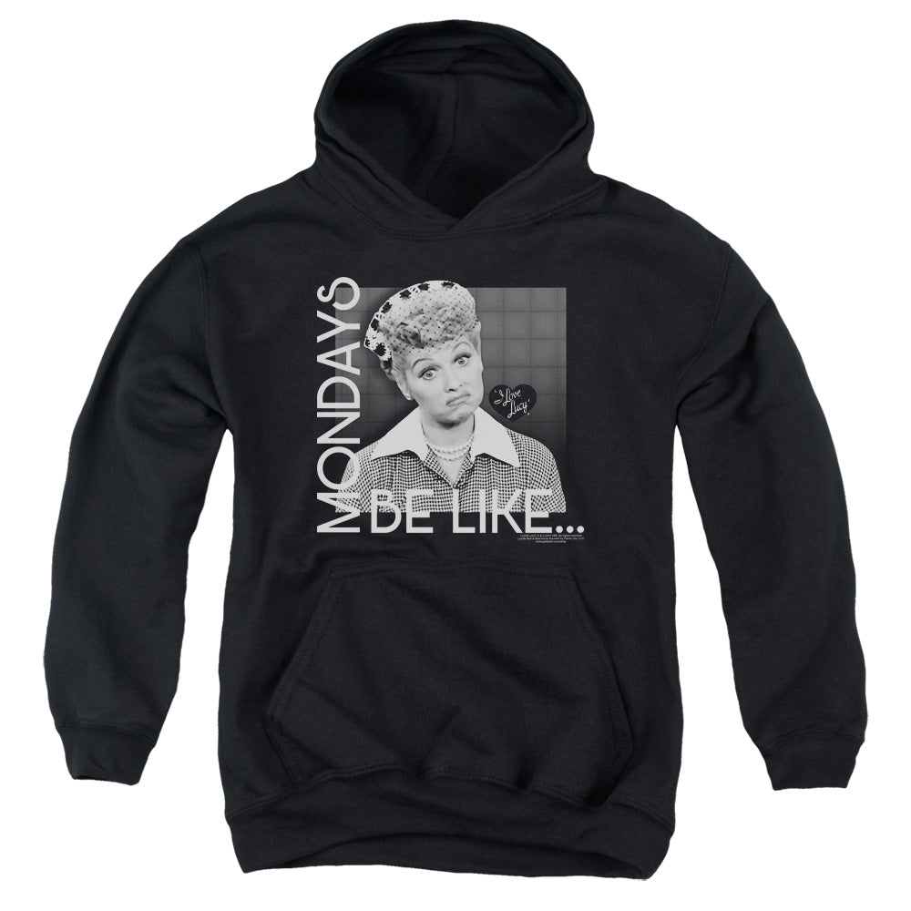 AN OFFCIALLY LICENSED I LOVE LUCY MONDAYS BE LIKE YOUTH HOODIE BLACK