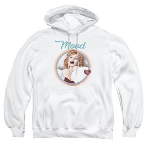 AN OFFCIALLY LICENSED I LOVE LUCY MOOD ADULT UNISEX PULLOVER HOODIE WHITE