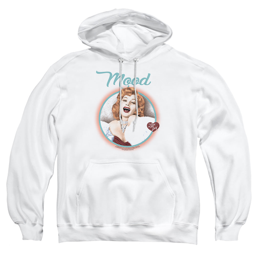 AN OFFCIALLY LICENSED I LOVE LUCY MOOD ADULT UNISEX PULLOVER HOODIE WHITE