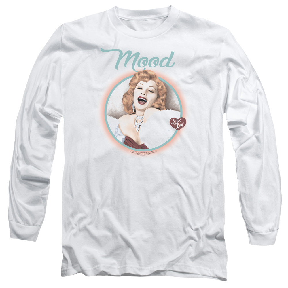 AN OFFCIALLY LICENSED I LOVE LUCY MOOD MEN'S LONG SLEEVE T-SHIRT WHITE