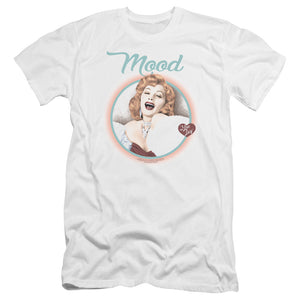 AN OFFCIALLY LICENSED I LOVE LUCY MOOD MEN'S PREMIUM SLIM FIT T-SHIRT WHITE