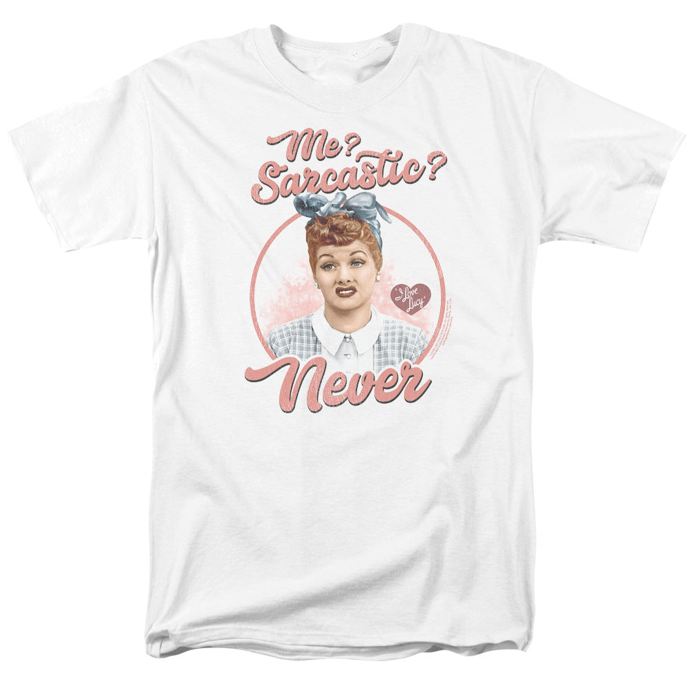AN OFFCIALLY LICENSED I LOVE LUCY SARCASTIC MEN'S REGULAR FIT T-SHIRT WHITE