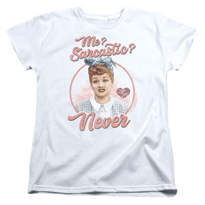 AN OFFCIALLY LICENSED I LOVE LUCY SARCASTIC WOMEN'S REGULAR FIT T-SHIRT WHITE