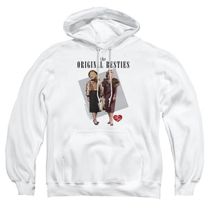 AN OFFCIALLY LICENSED I LOVE LUCY ORIGINAL BESTIE ADULT UNISEX PULLOVER HOODIE WHITE