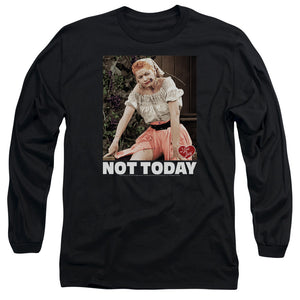 AN OFFCIALLY LICENSED I LOVE LUCY NOT TODAY MEN'S LONG SLEEVE T-SHIRT BLACK