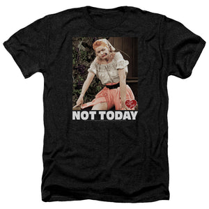 AN OFFCIALLY LICENSED I LOVE LUCY NOT TODAY MEN'S HEATHER T-SHIRT CHARCOAL