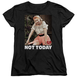 AN OFFCIALLY LICENSED I LOVE LUCY NOT TODAY WOMEN'S REGULAR FIT T-SHIRT BLACK