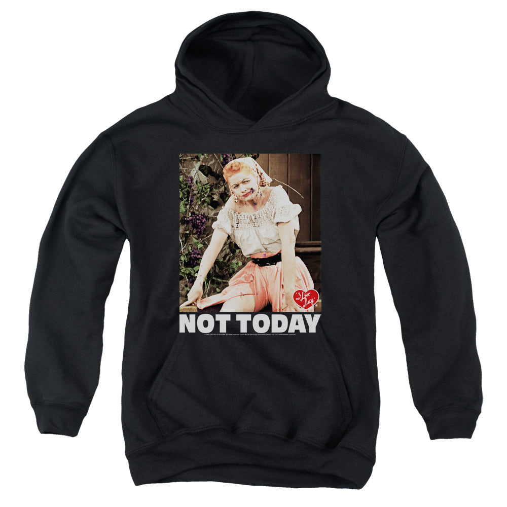 AN OFFCIALLY LICENSED I LOVE LUCY NOT TODAY YOUTH HOODIE BLACK