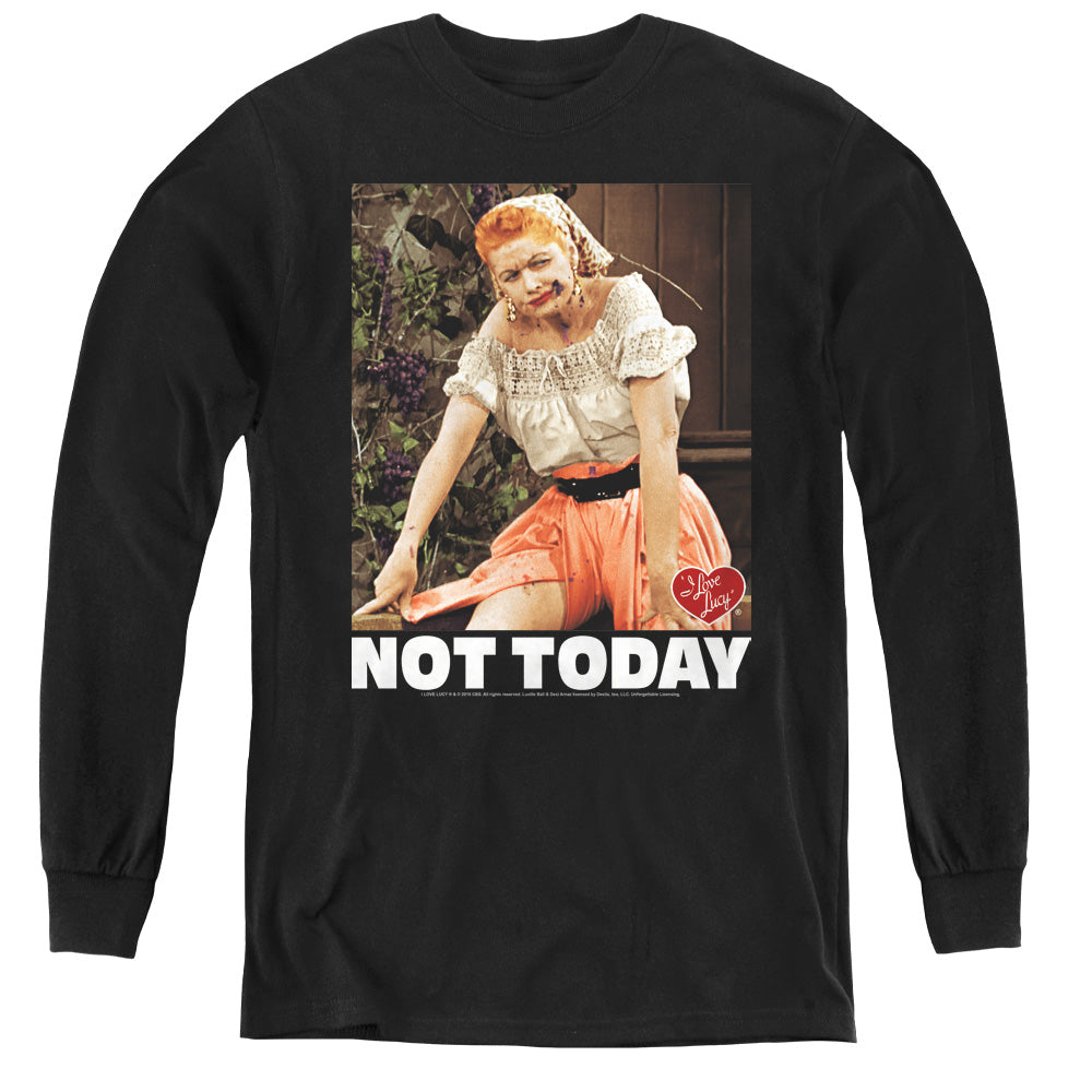 AN OFFCIALLY LICENSED I LOVE LUCY NOT TODAY YOUTH LONG SLEEVE T-SHIRT BLACK