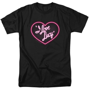AN OFFCIALLY LICENSED I LOVE LUCY NEON LOGO MEN'S REGULAR FIT T-SHIRT BLACK