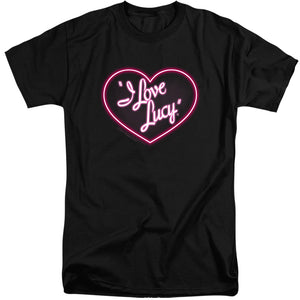 AN OFFCIALLY LICENSED I LOVE LUCY NEON LOGO MEN'S TALL FIT T-SHIRT BLACK