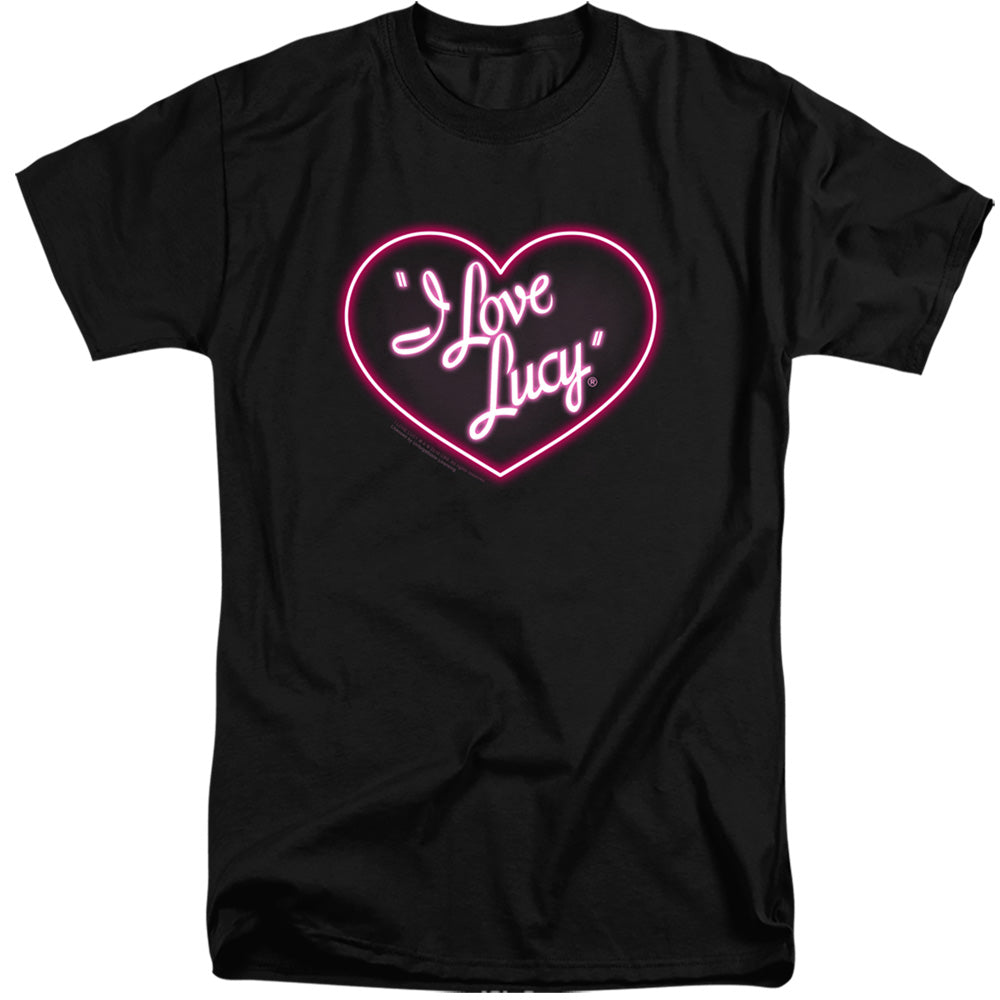 AN OFFCIALLY LICENSED I LOVE LUCY NEON LOGO MEN'S TALL FIT T-SHIRT BLACK