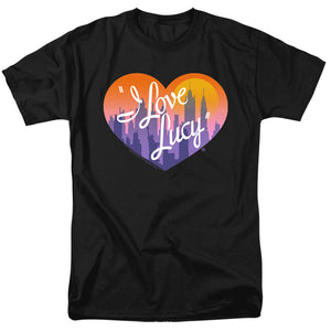 AN OFFCIALLY LICENSED I LOVE LUCY HEART OF THE CITY MEN'S REGULAR FIT T-SHIRT BLACK