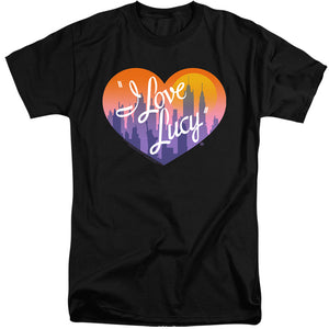 AN OFFCIALLY LICENSED I LOVE LUCY HEART OF THE CITY MEN'S TALL FIT T-SHIRT BLACK