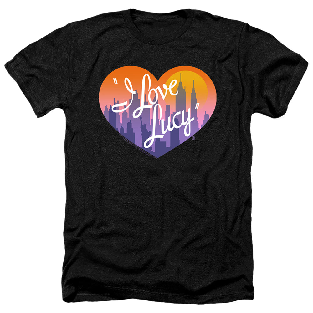 AN OFFCIALLY LICENSED I LOVE LUCY HEART OF THE CITY MEN'S HEATHER T-SHIRT CHARCOAL