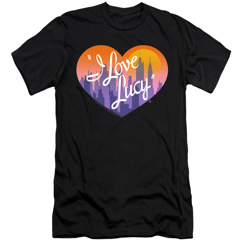 AN OFFCIALLY LICENSED I LOVE LUCY HEART OF THE CITY MEN'S PREMIUM SLIM FIT T-SHIRT BLACK