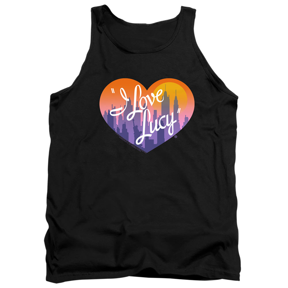 AN OFFCIALLY LICENSED I LOVE LUCY HEART OF THE CITY ADULT UNISEX TANK TOP BLACK