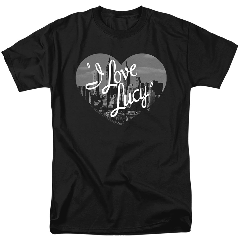 AN OFFCIALLY LICENSED I LOVE LUCY NOSTALGIC CITY MEN'S REGULAR FIT T-SHIRT BLACK