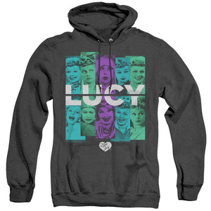 AN OFFCIALLY LICENSED I LOVE LUCY SHADES OF LUCY ADULT UNISEX HEATHER PULLOVER HOODIE BLACK