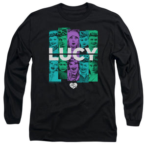 AN OFFCIALLY LICENSED I LOVE LUCY SHADES OF LUCY MEN'S LONG SLEEVE T-SHIRT BLACK