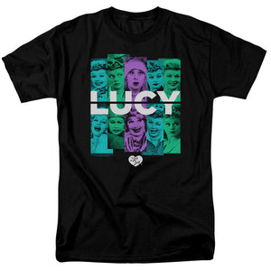 AN OFFCIALLY LICENSED I LOVE LUCY SHADES OF LUCY MEN'S REGULAR FIT T-SHIRT BLACK