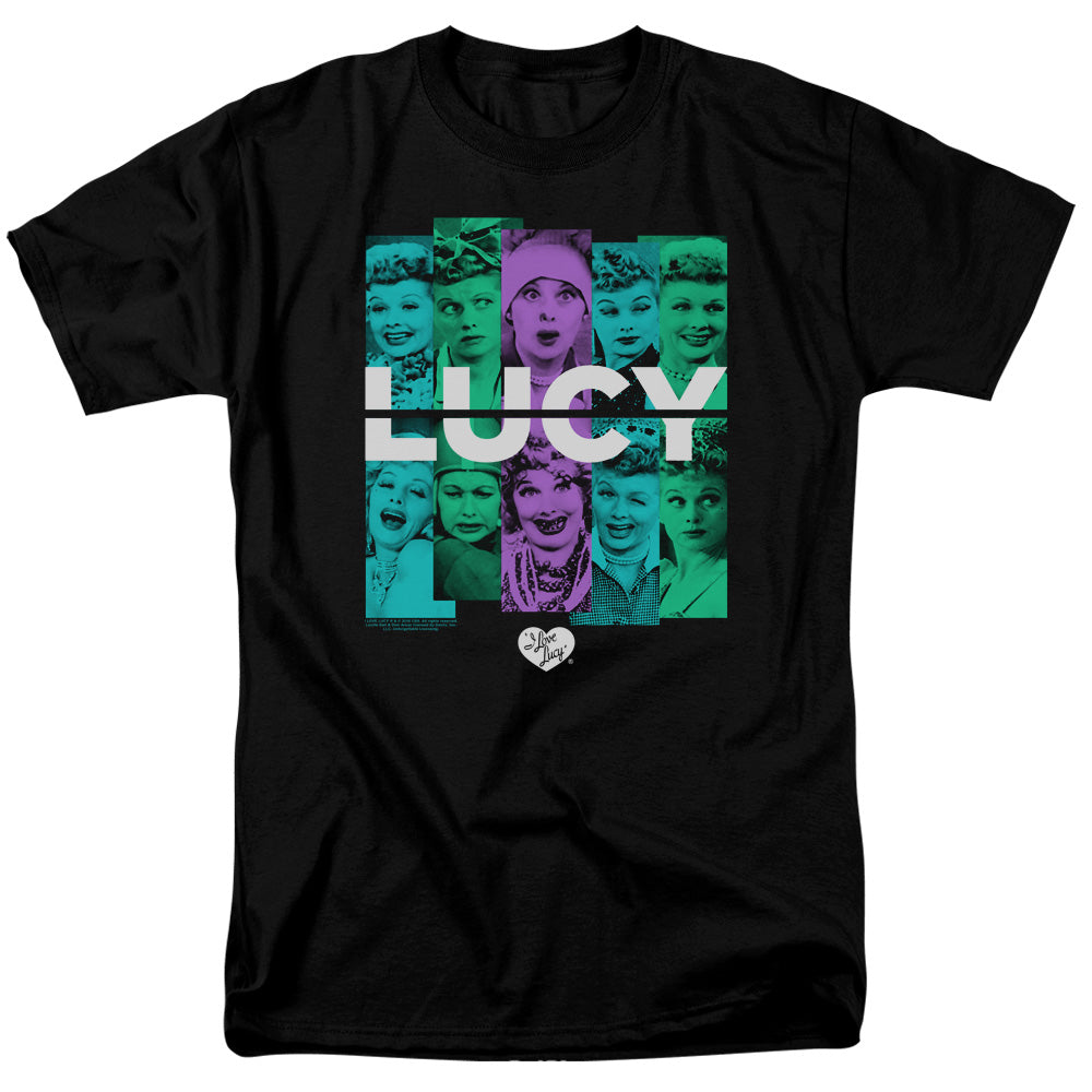 AN OFFCIALLY LICENSED I LOVE LUCY SHADES OF LUCY MEN'S REGULAR FIT T-SHIRT BLACK