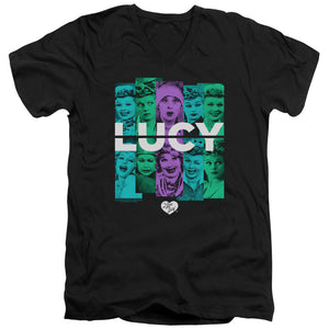 AN OFFCIALLY LICENSED I LOVE LUCY SHADES OF LUCY MEN'S V-NECK T-SHIRT BLACK