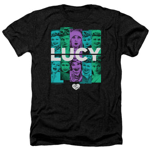 AN OFFCIALLY LICENSED I LOVE LUCY SHADES OF LUCY MEN'S HEATHER T-SHIRT CHARCOAL