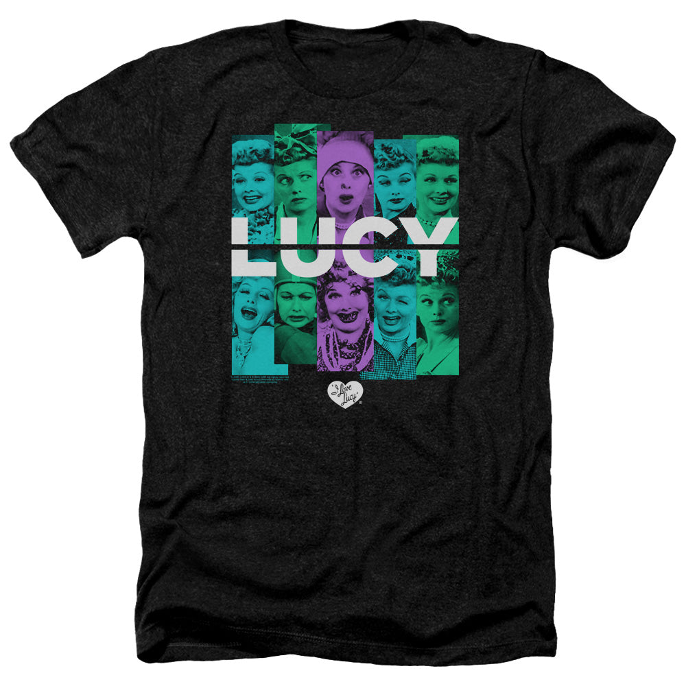 AN OFFCIALLY LICENSED I LOVE LUCY SHADES OF LUCY MEN'S HEATHER T-SHIRT CHARCOAL