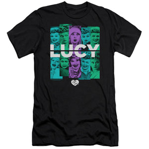 AN OFFCIALLY LICENSED I LOVE LUCY SHADES OF LUCY MEN'S PREMIUM SLIM FIT T-SHIRT BLACK