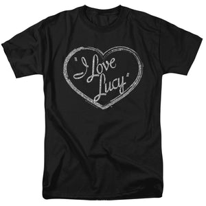 AN OFFCIALLY LICENSED I LOVE LUCY GLITTER LOGO MEN'S REGULAR FIT T-SHIRT BLACK