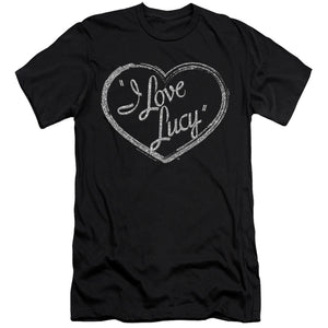 AN OFFCIALLY LICENSED I LOVE LUCY GLITTER LOGO MEN'S PREMIUM SLIM FIT T-SHIRT BLACK