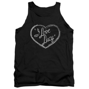 AN OFFCIALLY LICENSED I LOVE LUCY GLITTER LOGO ADULT UNISEX TANK TOP BLACK