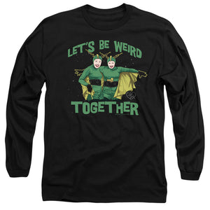 AN OFFCIALLY LICENSED I LOVE LUCY WEIRD TOGETHER MEN'S LONG SLEEVE T-SHIRT BLACK